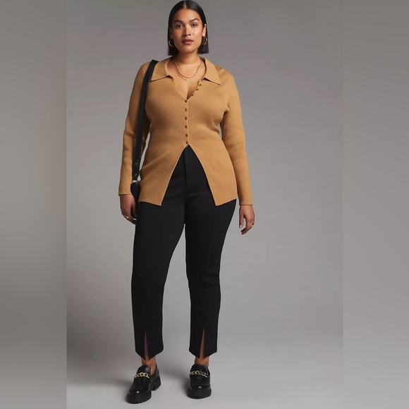 Anthropologie Amado Split Hem Tapered Pants Size Large NWT - Picture 2 of 15